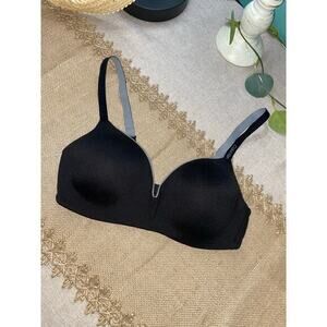 Calvin Klein Logo size Small T-shirt Bra No Padding or Underwire Black Grey GUC